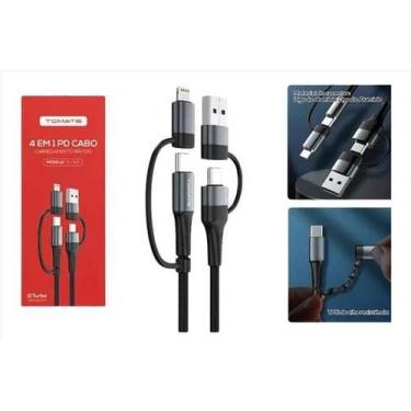 Imagem de Cabo de dados 4 em 1 carregamento rápido usb tipoC lightning - Tomate