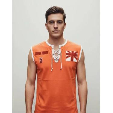 Imagem de Camiseta Regata Estampada Masculina Algodão Coral - Generica, P, Coral