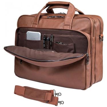 Imagem de Bolsa Maleta de Couro Masculina para Laptop, SEYFOCNIA, Marrom