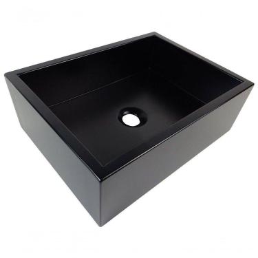 Imagem de Cuba De Apoio Banheiro Rubi Pedra 40x30cm Preto Fosco