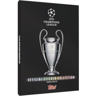 Imagem de Topps - Kit Álbum Capa Dura Black UEFA Champions League 2024/2025 com 480 figurinhas