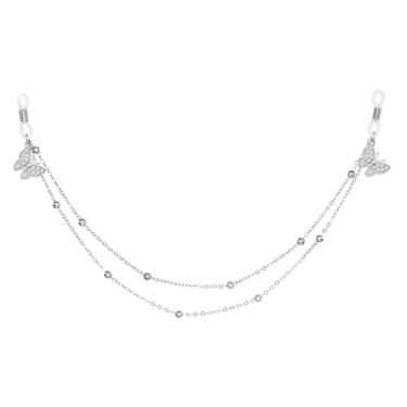 Imagem de LAURITAMI Anéis falsos para mamilos, corrente corporal para mulheres, pingente brilhante de camada dupla, joia sem piercing, one size, Aço inoxidável, Zircônia cúbica