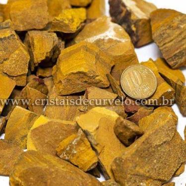 Imagem de Cascalho Jaspe Amarelo Bruto Natural 10kg para Orgonite - CristaisdeCu