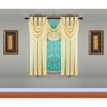 Imagem de Today's Curtain, Painel transparente Emelia Grommet 160 cm dourado, 150 cm L x 160 cm C