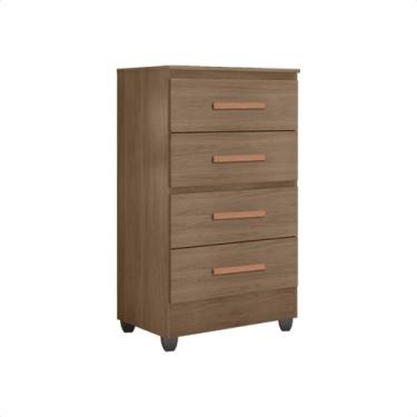 Imagem de Cômoda 4 Gavetas Organizadoras Lite Multiuso Com Pés Quarto - Móveis L