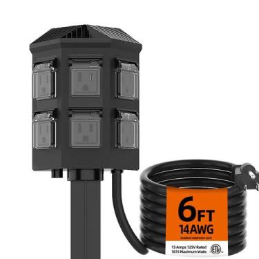 Imagem de Régua de alimentação externa Tiffcofio impermeável com temporizador me