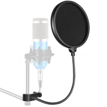 Imagem de Pop Filter,filtro,anti puff,sopro c/tela dupla,6" p/microfone condensa