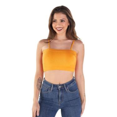 Imagem de Top Canelado Alça Fina - Ventuno Confecções, Laranja