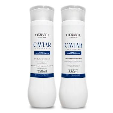 Imagem de Shampoo 350ML e Condicionador 330g Reconstrução Capilar Caviar Hidrabe