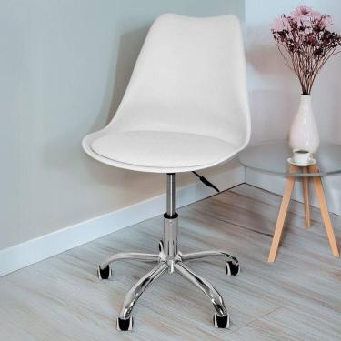 Imagem de Cadeira Secretária Com Base Giratória Estofada ícaro Branco