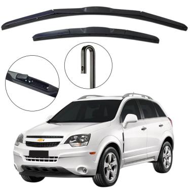 Imagem de Kit Palheta Dianteira Captiva 2008 a 2017 Limpador de Parabrisa de Silicone