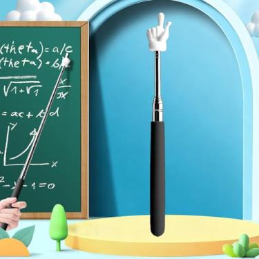 Imagem de Bastão retrátil para apontar, ponteiros de dedo para leitura, preto