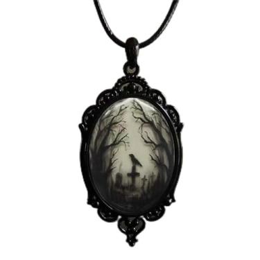 Imagem de Colar com pingente gótico para mulheres, homens, sol e lua, estilo punk, acessórios vintage, joias de Natal de Halloween, One size, Metal, Sem Pedra Preciosa