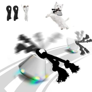 Imagem de Hanarook Brinquedos interativos para cães, brinquedos para cães rolantes automáticos para mantê-los ocupados, bola vibratória ativada por movimento para cães pequenos/médios/grandes (disco voador)