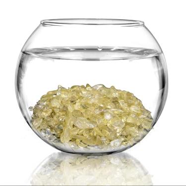 Imagem de Pacote com 2 pedras de citrino natural, cascalho de cristal polido decorativo para exibição de aquário, uso de energia, decoração de vaso de jardim