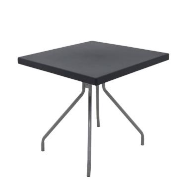 Imagem de Mesa Quadrada Tramontina Zeta 79 cm em Polipropileno Grafite Pernas em Aço Carbono