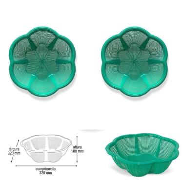 Imagem de Kit 2 Cesto Fruteira De Centro De Mesa Cor Verde Plástico