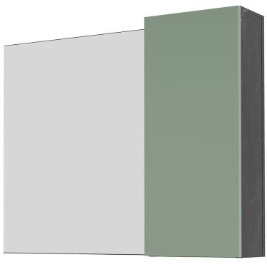 Imagem de Espelheira Para Banheiro 80 Cm Com 1 Porta Marina Mármore Lunar/verde Mar