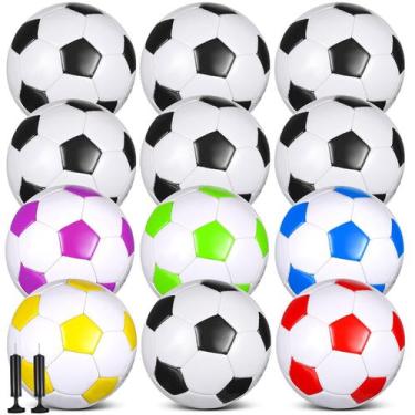 Imagem de MiniInflat, 12 peças, tamanho 4 bolas de futebol, 20 cm com bomba mult