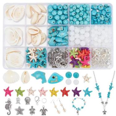 Imagem de Kit de joias PH PandaHall Ocean Theme, 406 peças, conjunto de miçangas