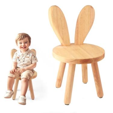 Imagem de DoFanXinYe Toddler Chair Wooden Kids Desk Chair with Non-Slip Foot Mat Wood Wax Oil Craft Sensory Table for Kids Party Playroom Home School Boys Girls Nature Size：10" L X 10" W X 18" H YMJIQI-3