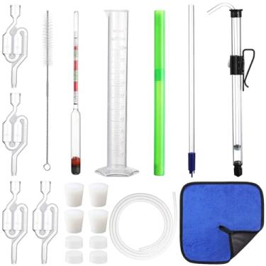 Imagem de LemonRoad Kit de sifão de vinho, sifão para vinificação com bomba automática, tubulação, varinha de engarrafamento, 4 fechaduras de ar e 4 tampas, para pequenos lotes de cerveja Kombucha Mead Home