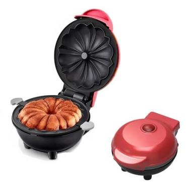 Imagem de Genérico Máquina Elétrica de Bolos, Preta, 6 Cavidades, Antiaderente, Plástico, 800W, Moderna, 30x40x30cm, Compacta