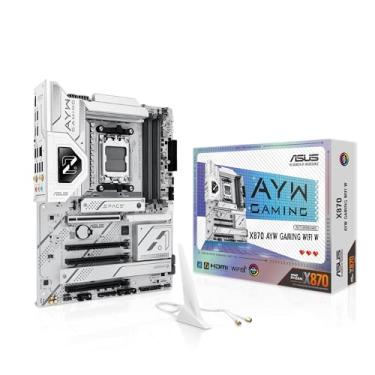 Imagem de ASUS X870 AYW Gaming Wifi W, Placa-Mãe ATX AM5, DDR5, PCIe 5.0, WiFi 6, RGB Aura Sync, USB 4.0, para Processadores AMD Ryzen 9000