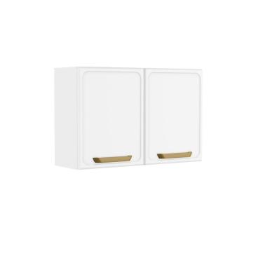 Imagem de Armário Aéreo Alto De Aço 2 Portas Branco Bella Bertolini Branco