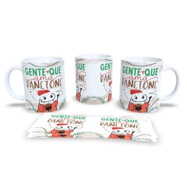 Imagem de Caneca Gente Que Ama Panetone, Cerâmica Branca, Design Natalino com Ilustração Divertida, Decoração para Festas (1)