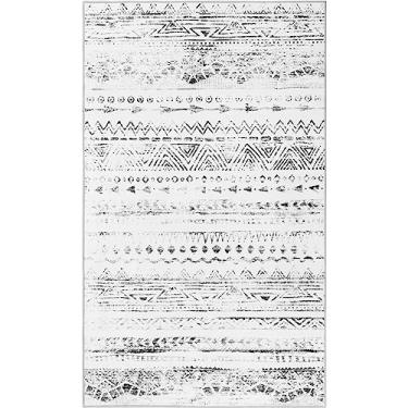 Imagem de SONGLET Tapete marroquino de 20 x 25 cm, tapete lavável para sala de estar interior, antiderrapante, tapete persa para quarto, sala de estar, cozinha, entrada, banheiro, sala de estar, escritório, tapete