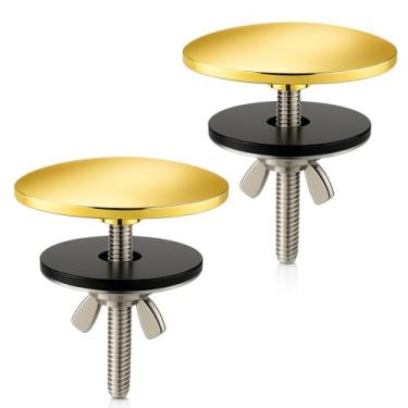 Imagem de ROOGSIH 2 peças de cobertura de latão sólido para pia de cozinha, tampa de furo de torneira de 5 cm, tampa de tampa de tampa de placa de furo de torneira com acabamento dourado polido, tampa de