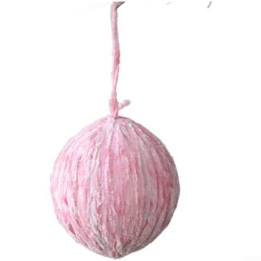 Imagem de Bola de feltro de lã, enfeite de árvore de Natal, 6 cm de diâmetro, material de artesanato DIY para decorações de férias feitas à mão em rosa, cinza, branco, vermelho, azul neblina, rosa claro, leve