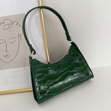 Imagem de Moda feminina bolsa de ombro padrão de crocodilo bolsa de embreagem de couro pu retro chique bolsa