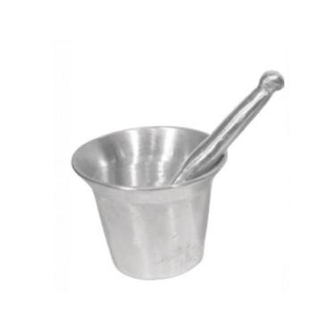 Imagem de Pilão socador de alho GRANDE 1,1 litros almofariz alumínio batido 12x1