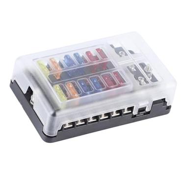 Imagem de Suporte Universal à Prova D'água para Caixa de Fusíveis de Lâmina de 12 Vias, Bloco de Luz LED para Iate Marinho Automotivo