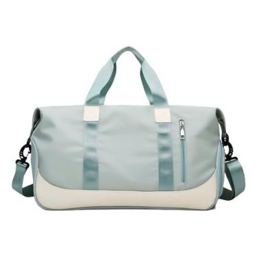 Imagem de Bolsa de Academia Grande Mala de Viagem Transversal com Alças Para Mão e Ombro Estilo Moderno (Verde Escuro)