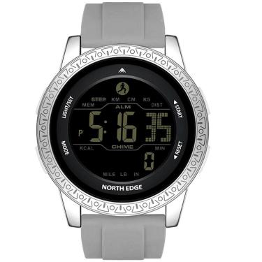 Imagem de Relógio Digital Masculino Esportivo Apollo À Prova Da Água 50m Multifuncional Cinza