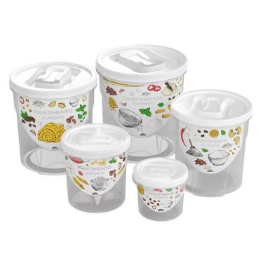 Imagem de Conjunto De Potes De Plástico Redondos