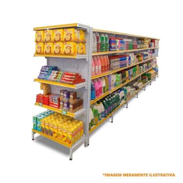 Imagem de Gôndola Prateleira Preta 5 Níveis 40x30 New Plus 1,70 Central Inicial Pe Azul - Sa Gôndolas