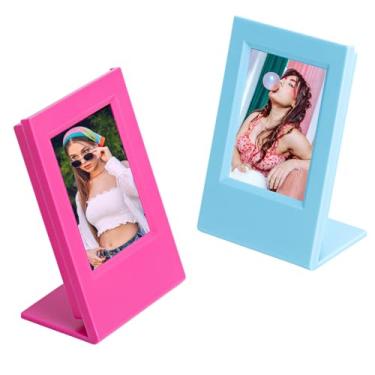 Imagem de Orga'Neat Molduras para Instax Mini Film com estojo de armazenamento de fotos (vermelho, azul, pacote com 2)