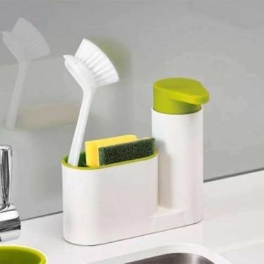 Imagem de Dispenser para detergente com porta esponja de lavar louça