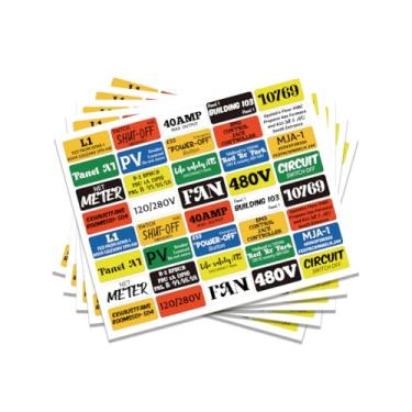 Imagem de GOMAKERER 200 etiquetas de painel elétrico, etiquetas de disjuntor de 0,75 x 1,5 polegadas, adesivos autoadesivos de caixa de disjuntor para painel de fusíveis para uso comercial de eletricistas em