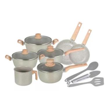 Imagem de Jogo de Panelas Cerâmica 10 Peças Mable L Lig Grey Neuhaus