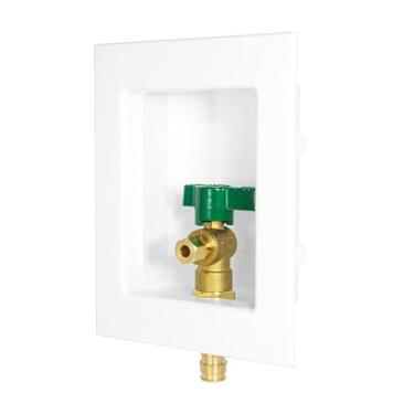 Imagem de Caixa de tomada Niikappu Ice Maker, conexão de expansão PEX-A de 1/2 polegada, caixa de máquina de gelo com válvula de esfera de 1/4 de volta instalada (IM003)