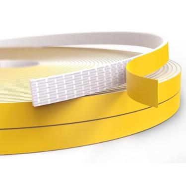 Imagem de Excluidor de rascunho para janelas de portas, fita de espuma autoadesiva, tira de vedação contra clima, para vedação de lacunas, 1/10.2 cm x 1/40.6 cm x 50 pés, branco