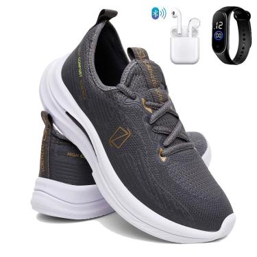 Imagem de Kit Tênis Masculino Para Corrida e Academia Super Leve e Macio com Fone e Relógio-Masculino