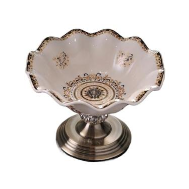 Imagem de BSNANCA Bandejas de frutas de cerâmica Bandejas de servir lanches de festa, tigelas de centro, travessas, tigelas de suporte de frutas