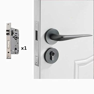 Imagem de Fechaduras europeias de liga de alumínio para porta de quarto, fechadura cilíndrica de segurança, silenciosa, ferragens domésticas (tamanho: Estilo 2) ()