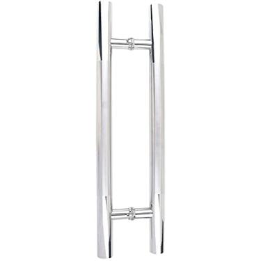 Imagem de Maçaneta de porta grossa de aço inoxidável tubo redondo comercial puxador de porta de chuveiro de banheiro maçaneta de porta deslizante de vidro maçaneta de porta de celeiro - 5 comprimentos/1000 x